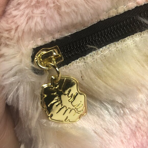 Betsey Johnson Fuzzy Gold Rainbow Unicorn Horn Small Backpack - Picture 8 of 16